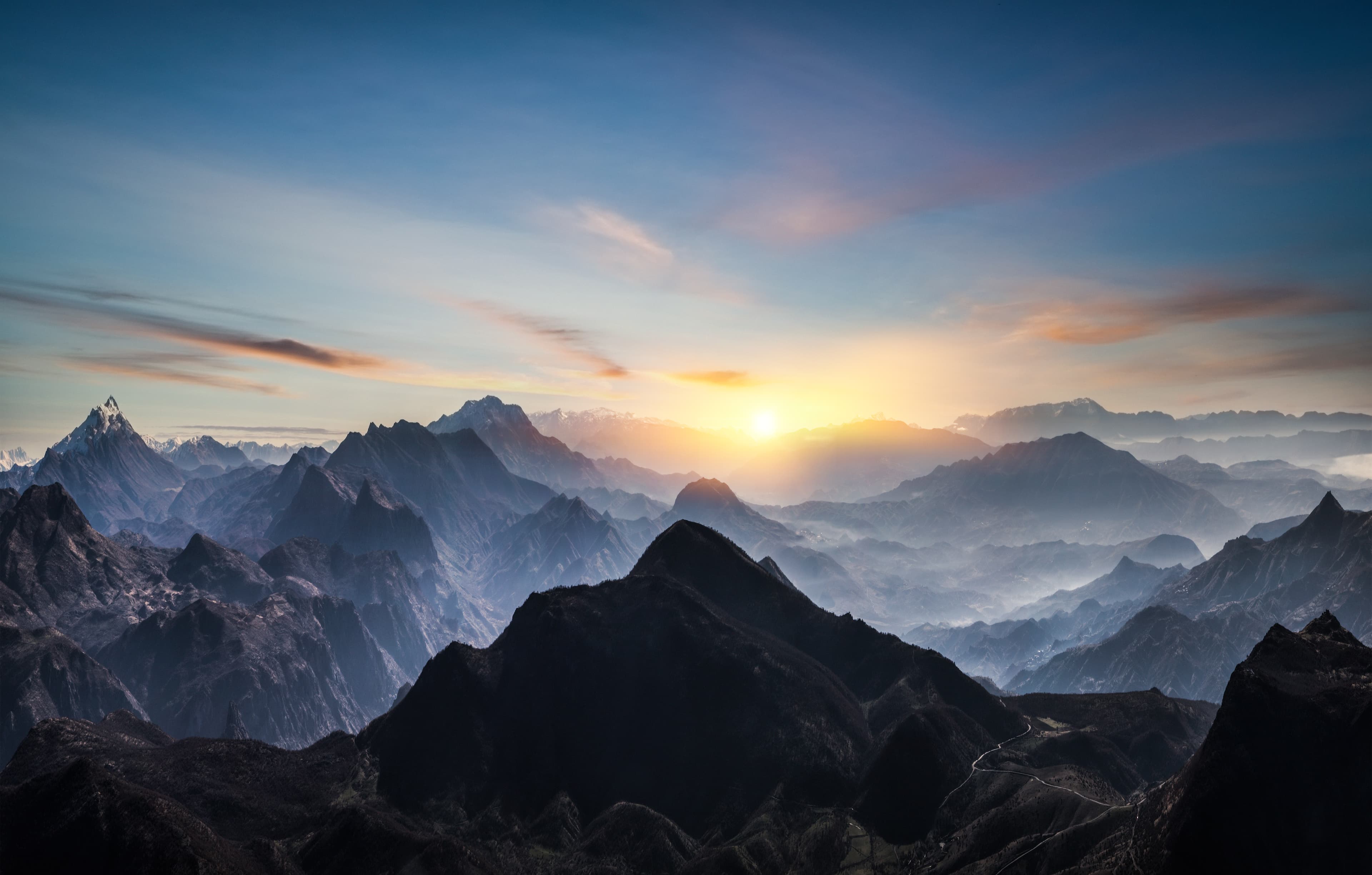 Sunrise over mountains